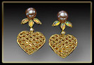 Heart earrings photo button